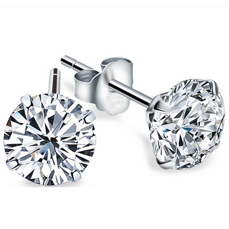 Dames ronde diamanten Stud Earring massief witgouden sieraden 4,5 karaat - harrychadent.nl