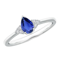 Dames ronde diamanten ring Peer Ceylon saffier met accenten 3,25 karaat