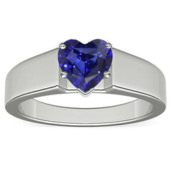 Dames sieraden Solitaire Ring Heart Cut Sri Lankaanse saffier 2 karaat
