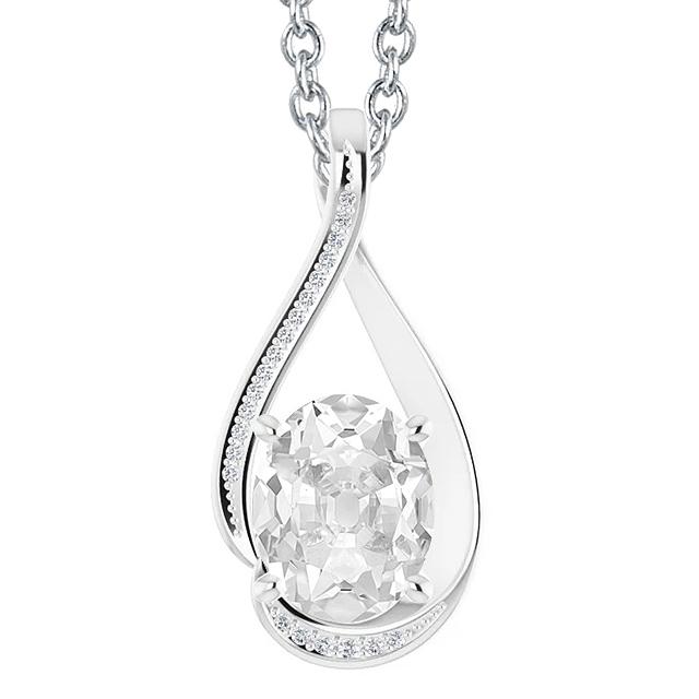 Dames sieraden ronde en ovale oude mijnwerker diamanten hanger dia 5 karaat - harrychadent.nl