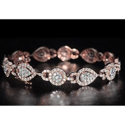 Dames Tennisarmband 10 Karaat Natuurlijke Diamant Roségoud Sieraden
