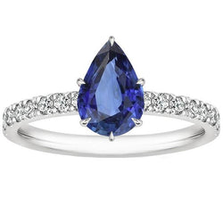 Dames verlovingsring blauwe saffier met diamanten accenten 5,50 karaat