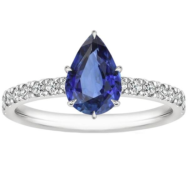 Dames verlovingsring blauwe saffier met diamanten accenten 5,50 karaat - harrychadent.nl