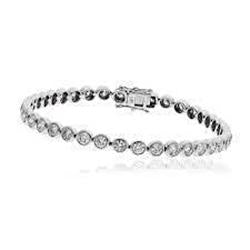 Dames 5,70 Karaat Ronde Echt Diamanten Tennisarmbandjuwelen 14K Witgoud