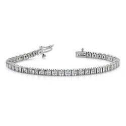 Dames 6,75 ct Ronde Geslepen Echt Diamanten Dubbele Schakel Tennisarmband Wit Goud