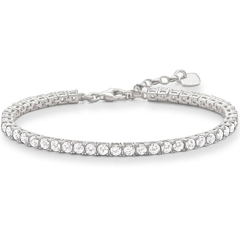 Dames Armband Wit Goud 14K 6,75 Ct. Prong Setting Ronde Echt Diamanten