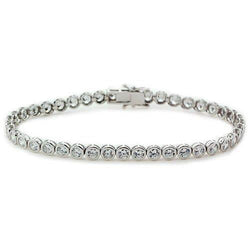 Dames Bezel Ronde Echt Diamanten Tennisarmband 6,30 Karaat Fijne Sieraden
