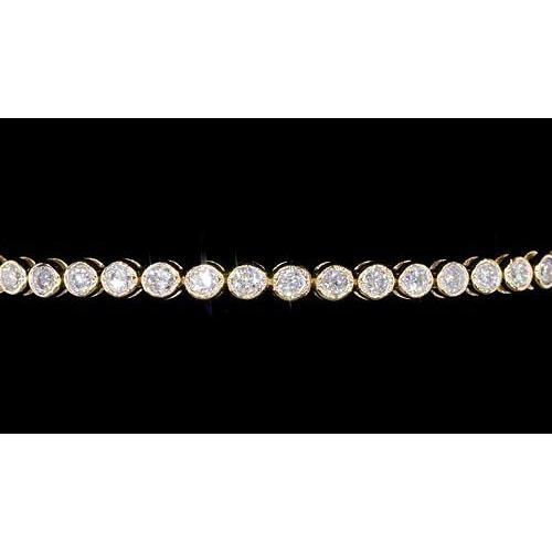 Dames Echt Diamanten Armband 5 karaat Bezel Set Geel Goud Nieuw - harrychadent.nl