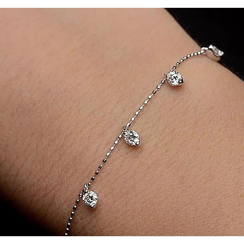 Dames Echt Diamanten Armband Prong Set 1,50 Karaat Witgoud 14K Sieraden - harrychadent.nl