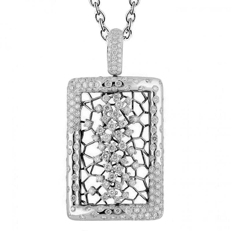 Dames Echt Diamanten Hanger 4.09 Karaat Wit Goud 18K