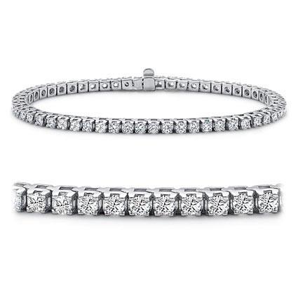 Dames Echt Diamanten Sieraden Armband Massief Goud Wit 14K 5,50 Karaat