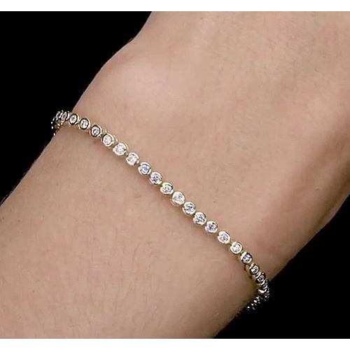 Dames Echt Diamanten Tennisarmband 5,50 karaat Rond Geel Goud 14K Nieuw - harrychadent.nl