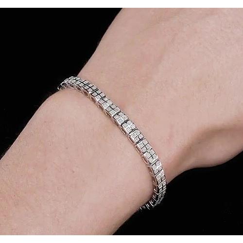 Dames Echt Diamanten Tennisarmband 8 karaat Witgoud 14K - harrychadent.nl