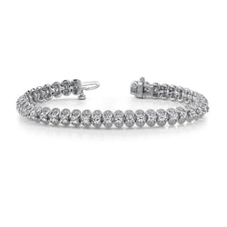 Dames Echt Diamanten Tennisarmband Rond Geslepen 5,40 Karaat Wit Goud 14K