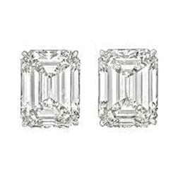 Dames Emerald Cut Echt Diamant Stud Oorbellen 2 Karaat Witgoud