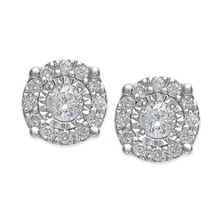 Dames Halo Oorknopjes 2,70 Ct Ronde Echt Diamant Geslepen Montage