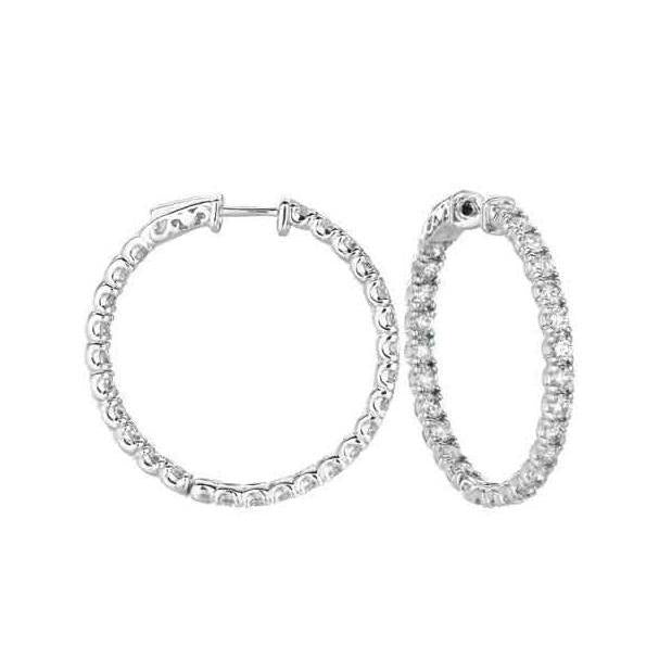 Dames Hoepel Oorbellen Rond Geslepen 2,80 Karaat Echt Diamanten Wit Goud 14K - harrychadent.nl