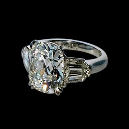 Dames Kussen & Stokbrood Echt Diamant 1,91 Ct. Witgouden Ring Met Drie Stenen