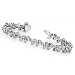 Dames Ronde Geslepen Echt Diamanten Tennisarmband Wit Goud Fijn 4 Karaat