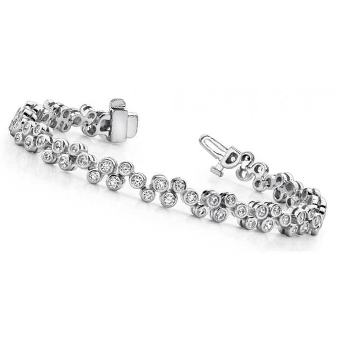 Dames Ronde Geslepen Echt Diamanten Tennisarmband Wit Goud Fijn 4 Karaat