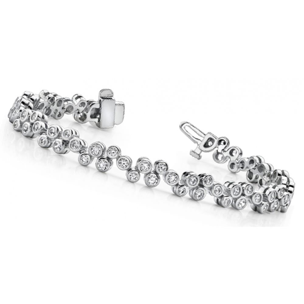 Dames Ronde Geslepen Echt Diamanten Tennisarmband Wit Goud Fijn 4 Karaat