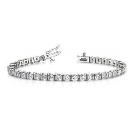Dames Sprankelende 4 ct Ronde Geslepen Echt Diamanten Tennisarmband Wit Goud - harrychadent.nl