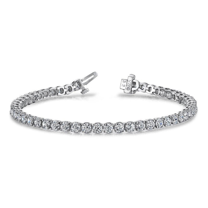 Dames Tennisarmband 5,72 Ct Rond Geslepen Echt Diamanten Griffenzetting