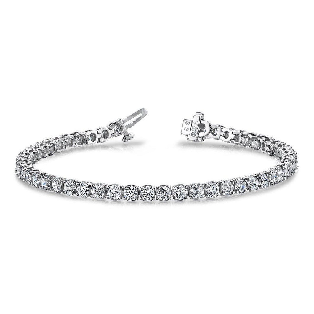 Dames Tennisarmband 5,72 Ct Rond Geslepen Echt Diamanten Griffenzetting