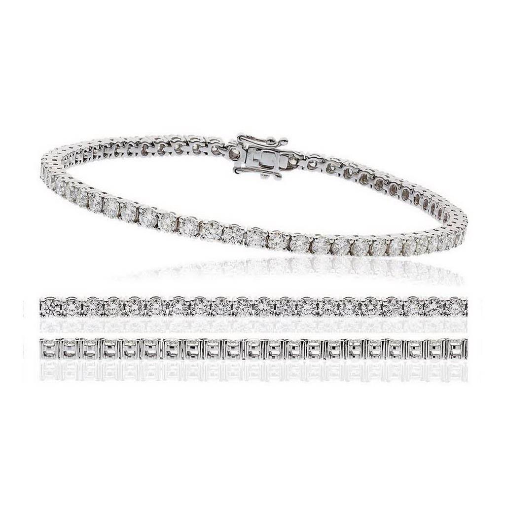 Dames Tennisarmband 6,50 Karaat Ronde Kleine Echt Diamanten Wit Goud 14K