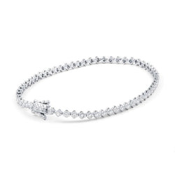Damesarmband 3 karaat Rond Geslepen Kleine Echt Diamanten Witgoud 14K