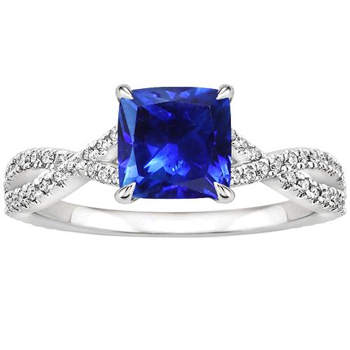 Damesring met diamanten ring Ceylon saffier met accenten 3,25 karaat - harrychadent.nl