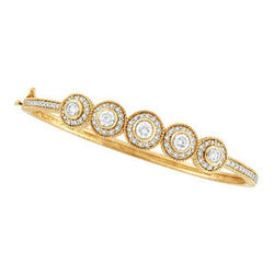 Designer Bangle met uit de aarde gewonnen diamanten Geelgoud 14K 2.57 Karaat