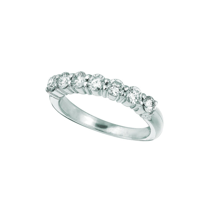 Diamant 7 stenen halve eeuwigheid band 1,05 karaat 14K witgoud - harrychadent.nl