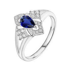 Diamant & Edelsteen Ring Peer Sri Lankaanse Saffier 14K Goud 2,50 Karaat