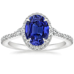 Diamant En Saffier Ring