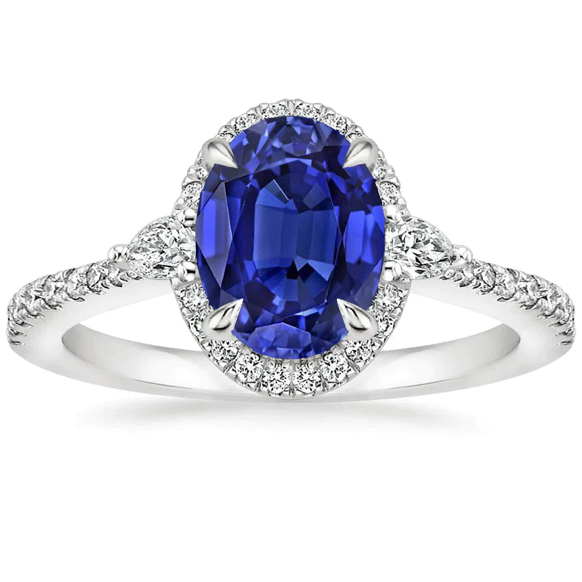 Diamant En Saffier Ring