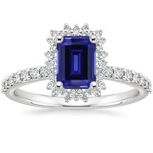 Afbeelding in Gallery-weergave laden, Diamant En Saffier Verlovingsring
