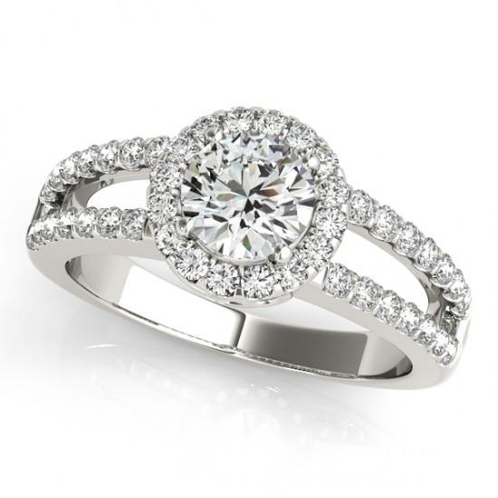 Diamant Halo dubbele rij verlovingsring 1.60 karaat WG 14K - harrychadent.nl