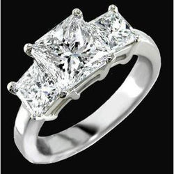Diamant drie stenen ring 4.01 karaat verlovingsjubileum sieraden