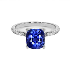 Diamant en Sri Lankaanse saffier verlovingsring 2,50 karaat goud 14K