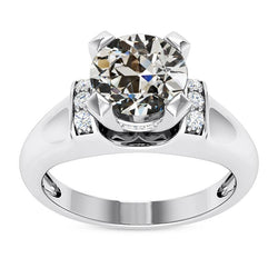 Diamant ronde oude mijn gesneden fancy ring brede band 4,75 karaat sieraden
