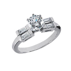 Diamanten 5 stenen solitaire ring met accenten 2,01 karaat witgoud 14K