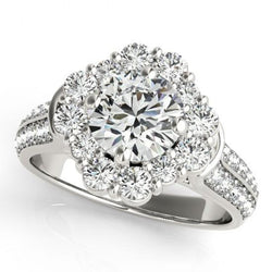 Diamanten Bloem Stijl Halo Verlovingsring 3 Karaat Dames Sieraden Nieuw