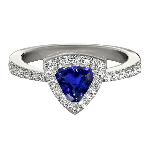 Diamanten Halo Triljoen Ceylon Sapphire Ring 2 karaats damessieraden - harrychadent.nl