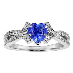 Diamanten Hart Geslepen Saffier Ring Gedraaide Schacht Sieraden 2,50 karaat