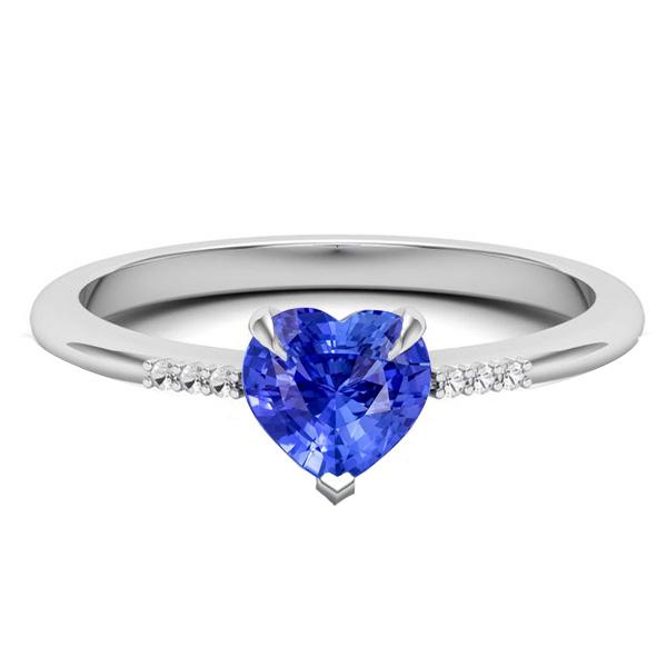 Diamanten Hart Lichtblauwe Saffier Ring Prong Set 1,25 karaat goud - harrychadent.nl