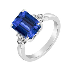 Diamanten Jubileum Emerald Ceylon Sapphire Ring 3 karaat sieraden