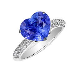 Diamanten Jubileum Hart Ceylon Sapphire Edelsteen Ring 4.50 Karaat