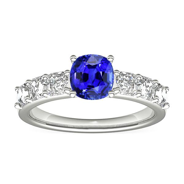 Diamanten Jubileumkussen Ceylon Sapphire Ring 2,50 Karaat - harrychadent.nl