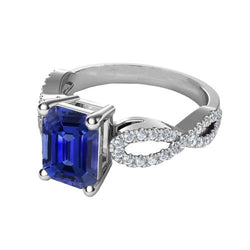 Diamanten Jubileumring Emerald Sapphire 3,50 Carats Infinity Style